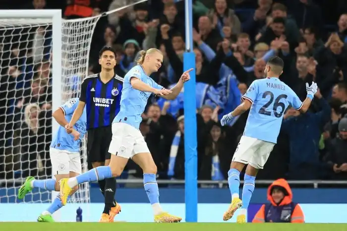 Haaland marca mais um, City goleia e assume liderança do Inglês ... Haaland marca mais um, City goleia e assume liderança do Inglês ...