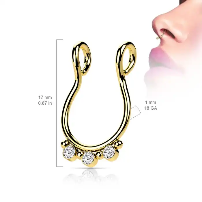 PIERCING FAKE | Loja Vânia Semijoias | Elo7 Produtos Especiais Piercing Falso Boca
