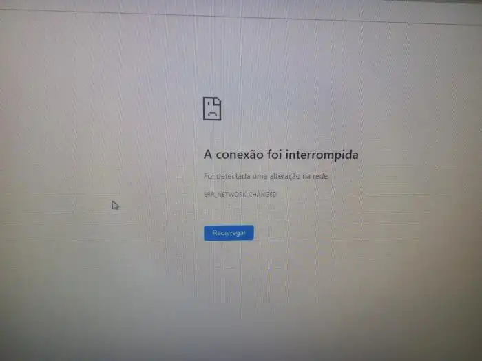 Como resolver erro: ERR_NETWORK_CHANGED - Redes e Internet - Clube do ... Erro De Rede. Atualize A Página.