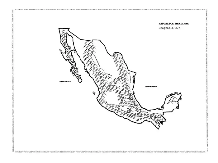 Mapa de la Orografía de la República Mexicana con nombres - Republica ...