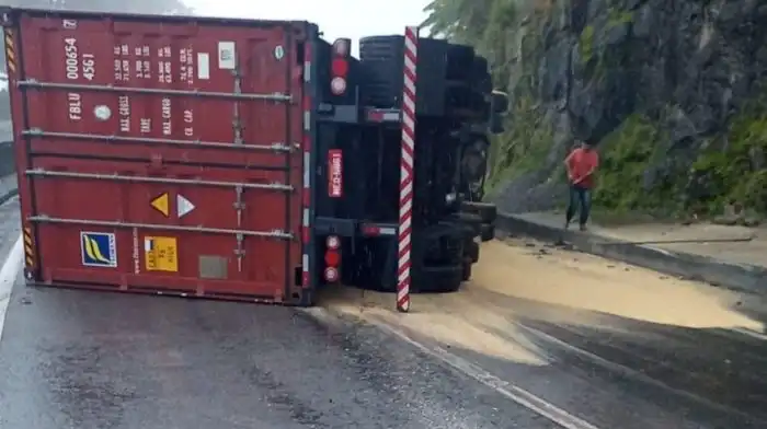 BR-277 é bloqueada sentido litoral do Paraná Br 277 Sentido Litoral