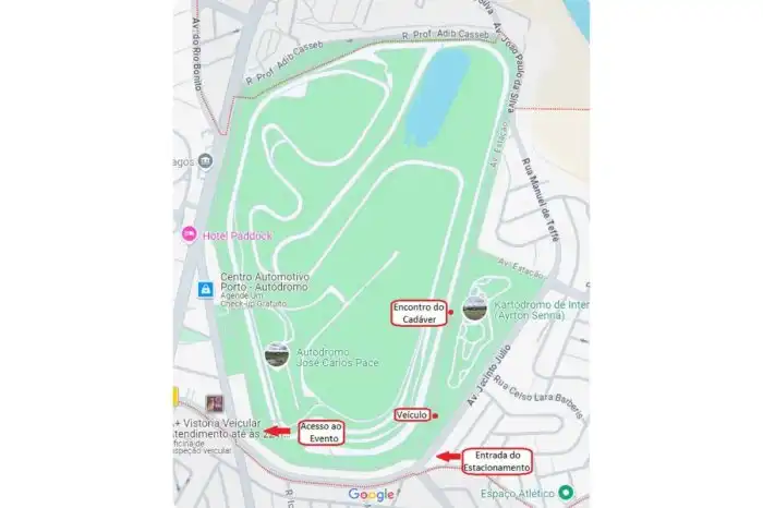 Mapa revela percurso feito por empresário antes de morrer em Interlagos ... Empresario Adalberto