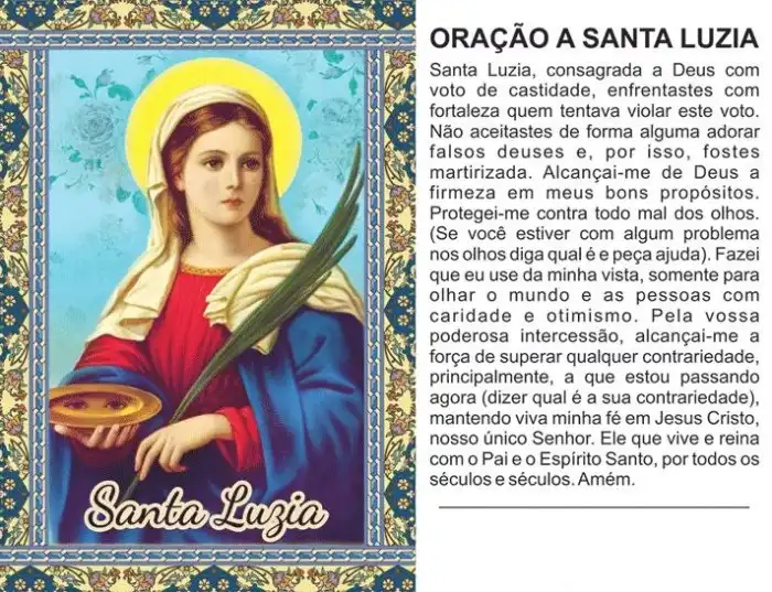 SANTA LUZIA: História, Oração, Dia Santa Luzia, Milagres Oração De Santa Luzia Para Cura Dos Olhos