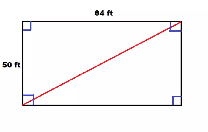 Como calcular a diagonal de um retângulo
