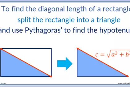Diferença entre calcular a diagonal de um retângulo e um quadrado.