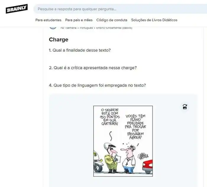 Atividades Leia a charge a seguir: 1. Qual a finalidade desse texto? 2 ...
