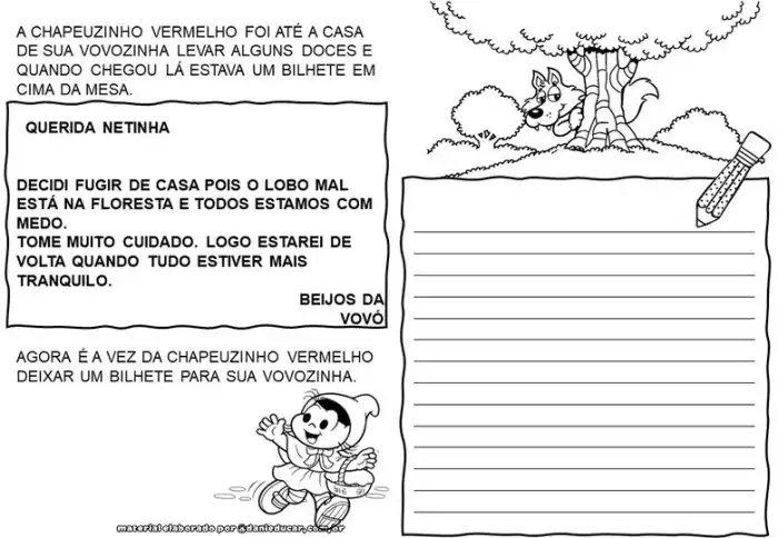 Atividades para trabalhar bilhete