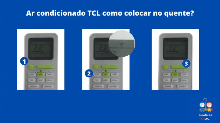 Ar condicionado TCL como colocar no quente? - Escola do HVAC