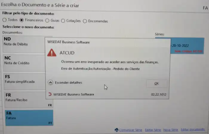 Erro Inesperado Ao Tratar O Pedido De Autenticação Ao Provedor De Identidade.