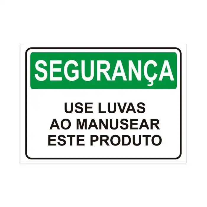 Placa de Sinalização Segurança Use Luvas ao Manusear Produto ...