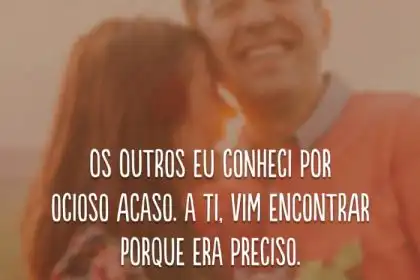 Os Outros Eu Conheci Por Ocioso Acaso. A Ti Vim Encontrar Porque Era Preciso