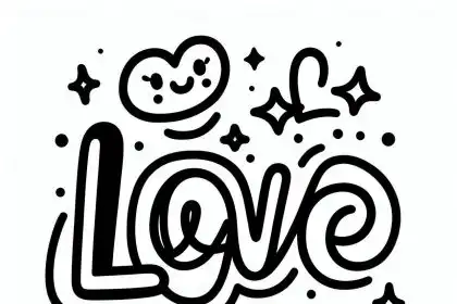 Letras de amor para o Dia dos Namorados: modelo simples para colorir ...