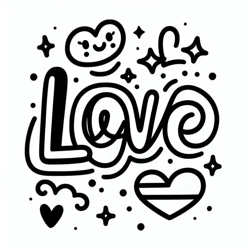 Letras de amor para o Dia dos Namorados: modelo simples para colorir ...